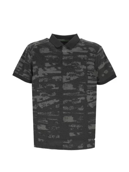 Tricou polo Boss cu imagine cu imprimeu abstract negru