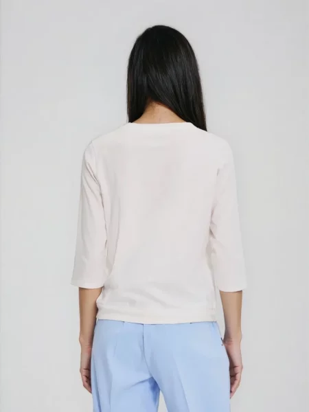 Tricou cu mânecă lungă Marisse cu mâneci lungi alb