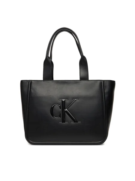 Calvin Klein Geantă Bold Ck Medium Tote negru