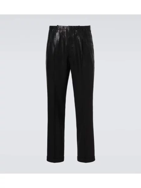 Pantaloni Maison Margiela de lână negru