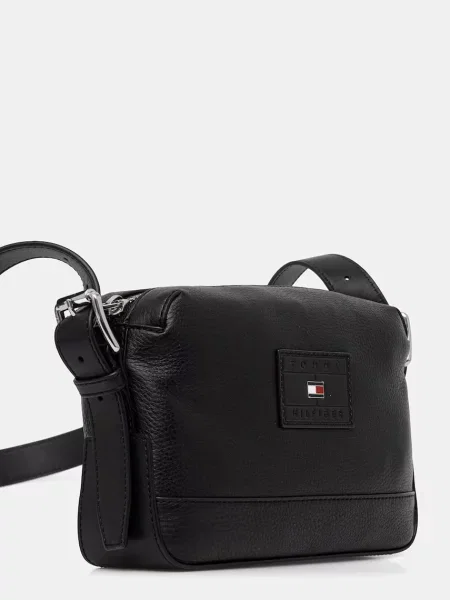 Tommy Hilfiger Pasna torbica za čez ramo iz umetnega usnja črna