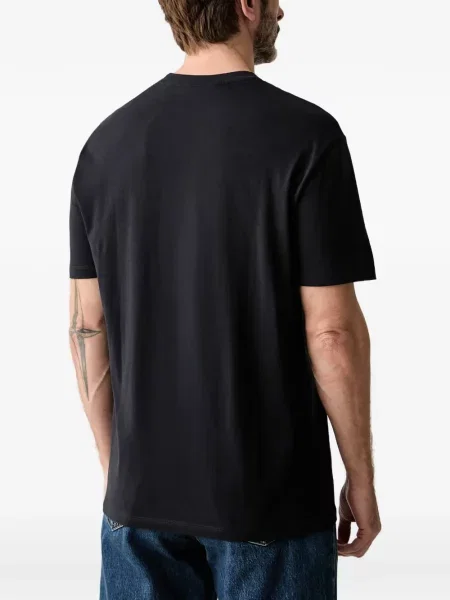Тениска Armani Exchange с принт с кръгло деколте черно