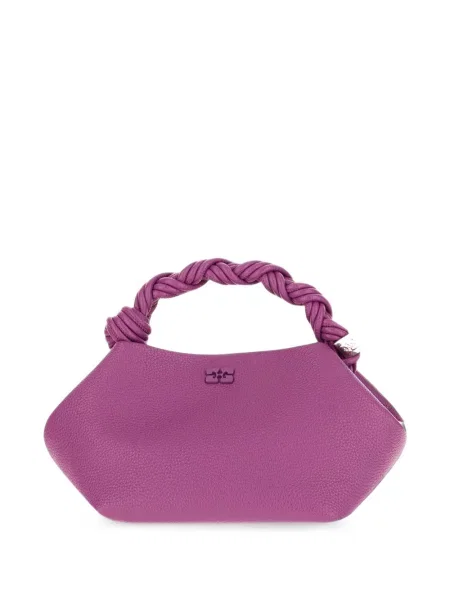 Geantă shopper Ganni țesută violet