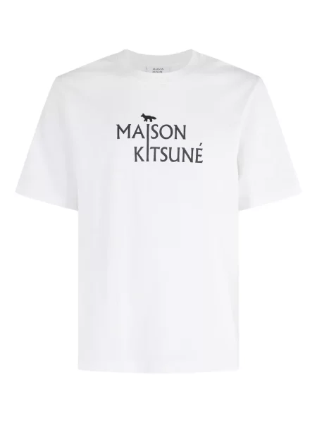 Tričko Maison Kitsuné s potiskem bílé