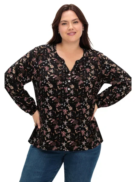 SHEEGO Tunika bež / rjava / vinsko rdeča črna