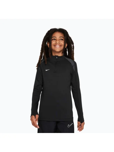 Детска футболна блуза с дълъг ръкав Nike Dri-FIT Strike Jr black/black/anthracite/white бяло