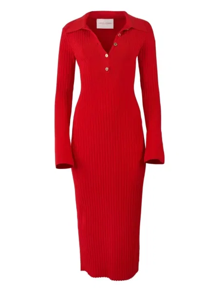 Rochie midi Carolina Herrera până la genunchi de costum roșu