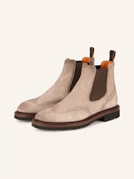 Santoni Botki Chelsea Kalamaboot beige beżowe