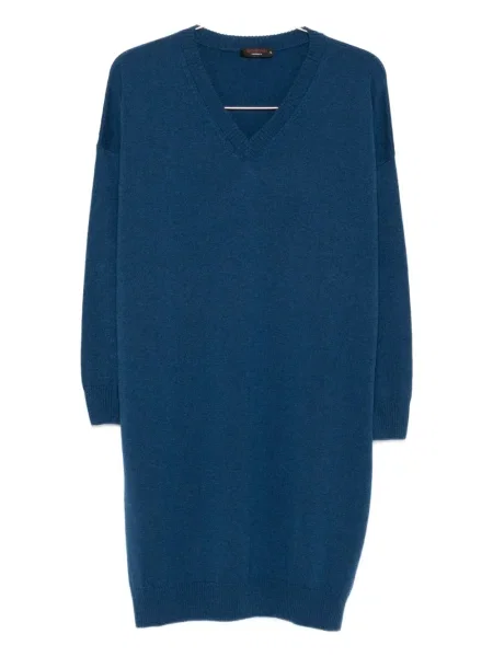 Rochie midi Incentive! Cashmere din cașmir cu decolteu în V până la genunchi albastru