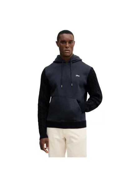 Guess bluza granatowy z kapturem gładka niebieska