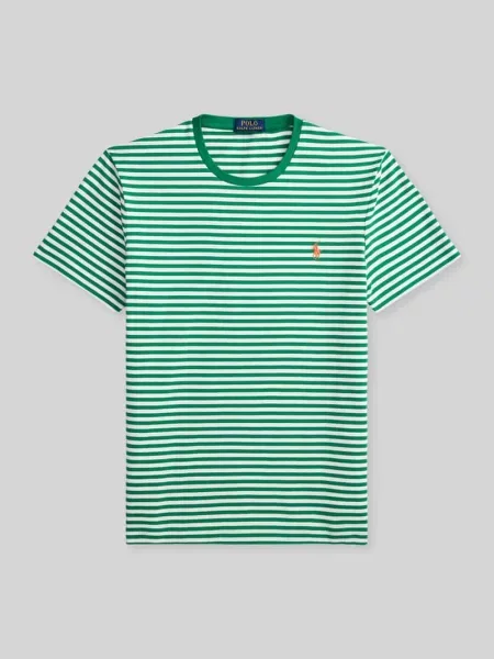 T-shirt o kroju Slim Fit z czystej bawełny Polo Ralph Lauren zielona