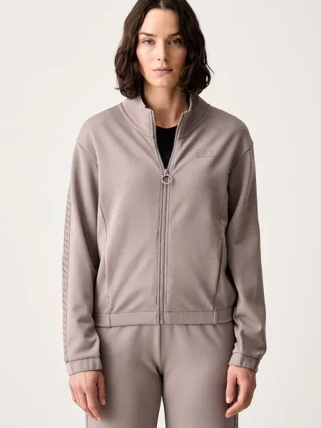 Emporio Armani bluza rozpinana z kapturem brązowa