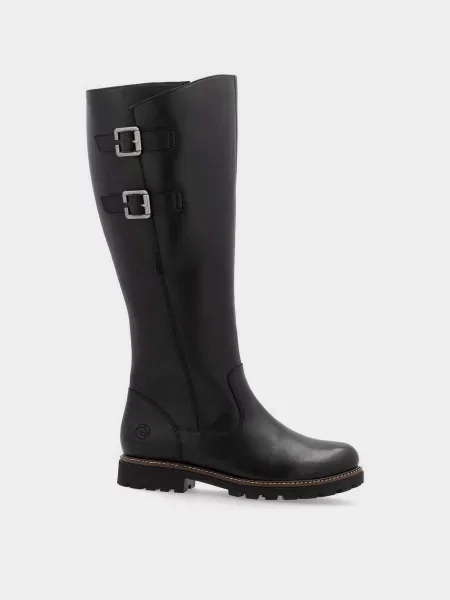 Кожаные сапоги Remonte черные