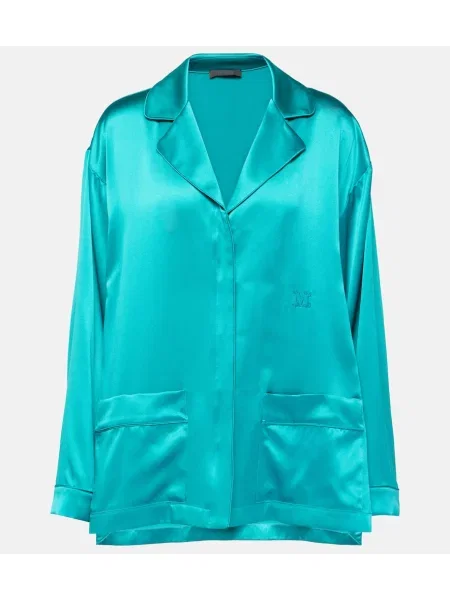 Svilena srajca Max Mara modra