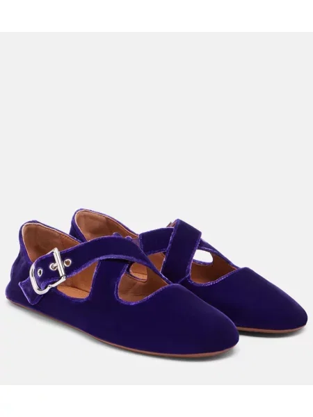 Salonarji Alaia iz rebrastega žameta vijolična