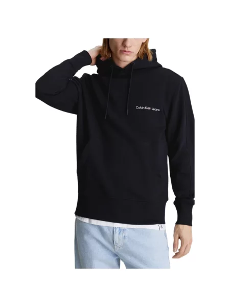 Bluza z kapturem Calvin Klein z kapturem elegancka czarna
