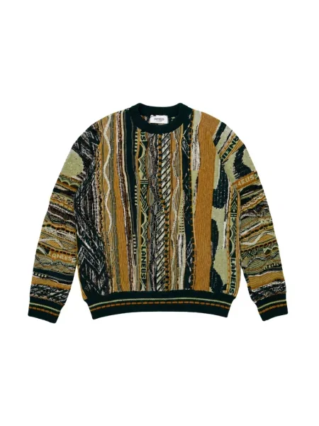 Sweter Laneus żakardowy zielony