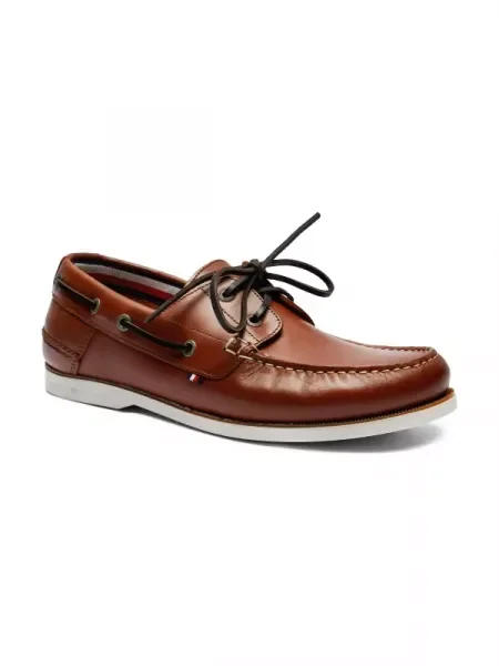 Tommy Hilfiger Bőr mokaszin barna