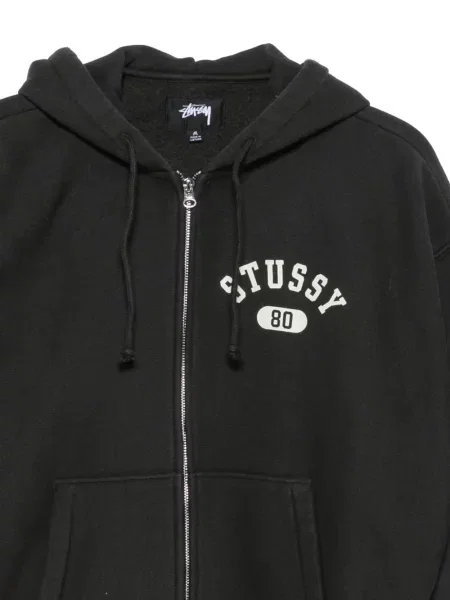 Hanorac cu glugă Stüssy cu imagine negru