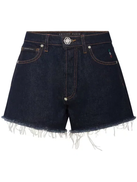 Pantaloni Philipp Plein cu autograf albastru