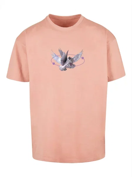 Mister Tee Tričko Vive La Liberte / šeříková / lososová šedá