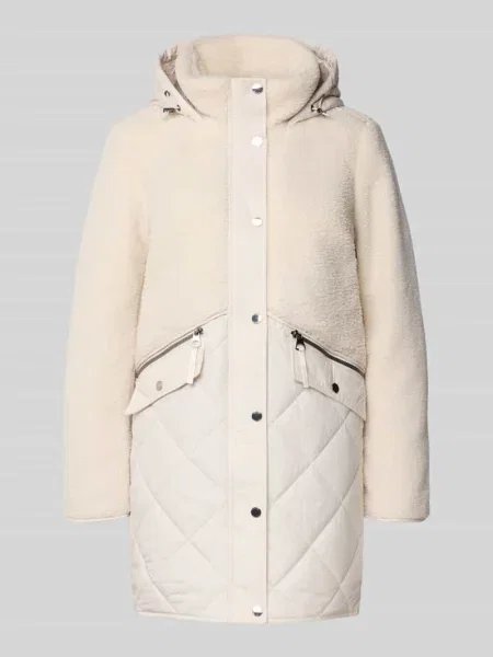 Płaszcz z futerka o kroju regular fit z pikowaniem S.oliver Red Label biały