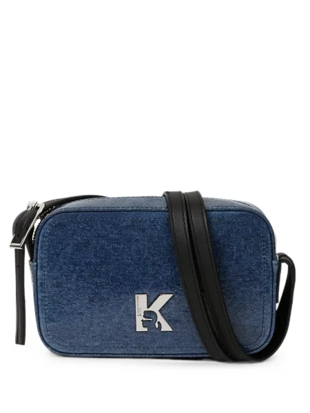 Geanta crossbody Karl Lagerfeld Jeans cu autograf albastru
