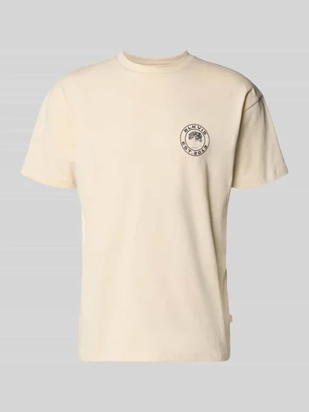 T-shirt z logo i okrągłym dekoltem Blkvis biała