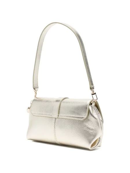 Geanta de piele Maje din piele cu cataramă mini auriu