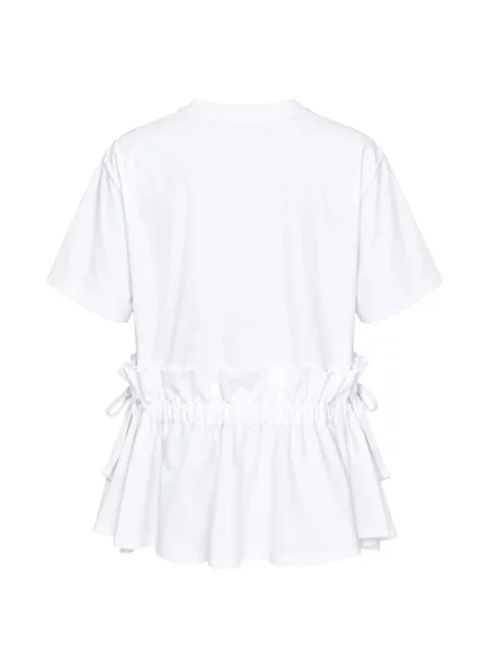 Tricou Noir Kei Ninomiya cu volane cu cordon alb
