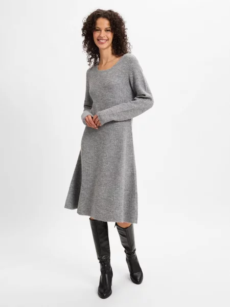 Ipuri Essentials haftowana sukienka Kobiety Sztuczne włókno jednolity S szary