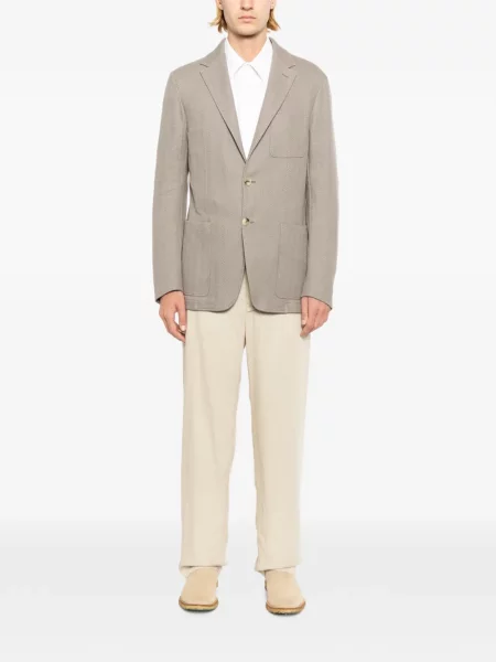 Sacou Canali cu model herringbone gri