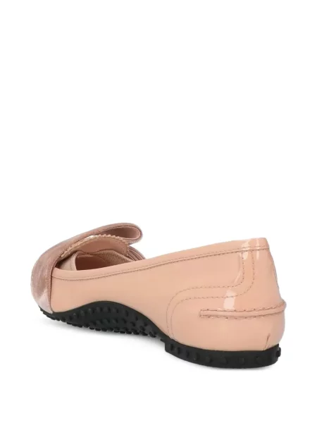 Pantofi loafer Tod's cu funde de catifea roz