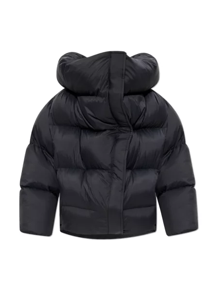 Lniana ocieplana kurtka Balenciaga czarna