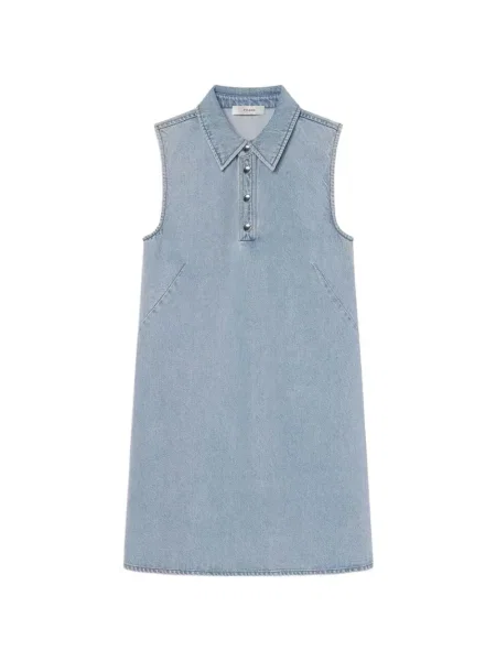 Rochie din denim Frame fără mâneci albastru