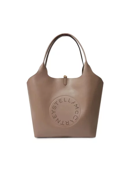 Shopperka Stella Mccartney z logo beżowa