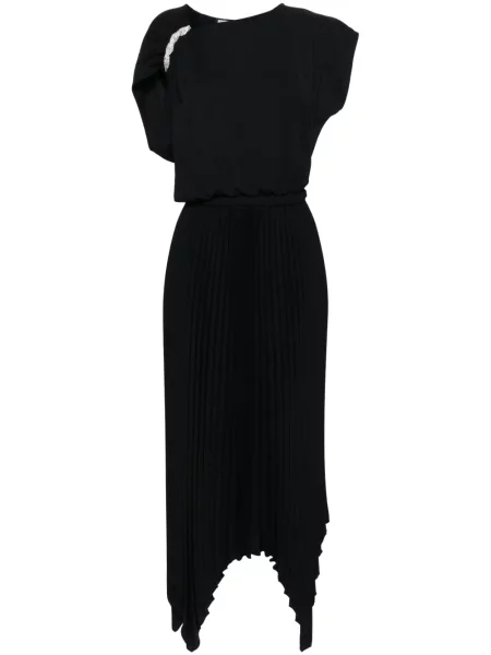 Rochie maxi Nissa plisată de costum negru