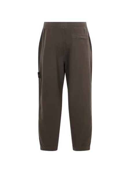 Spodnie Stone Island polarowe z kamieniami do biegania brązowe
