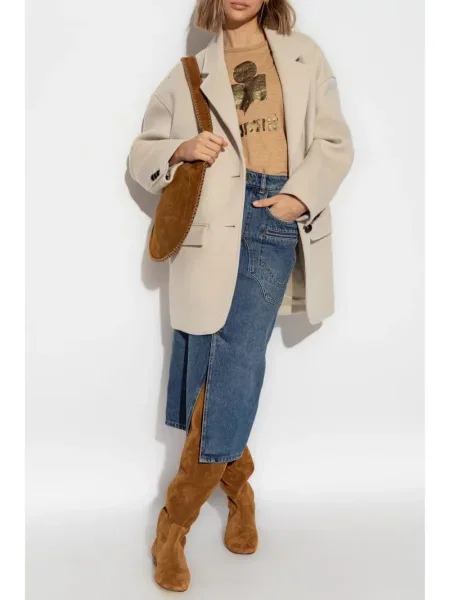 Fustă din denim Isabel Marant albastru