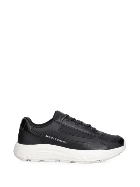 Sneakerși Armani Exchange cu imagine negru