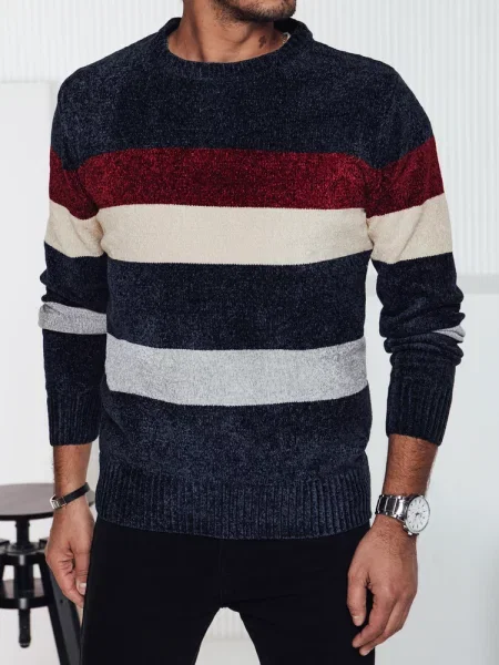 Sweter w paski Dstreet granatowy