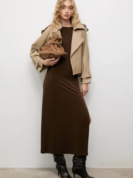 Куртка Answear.LAB перехідна oversize бежевий