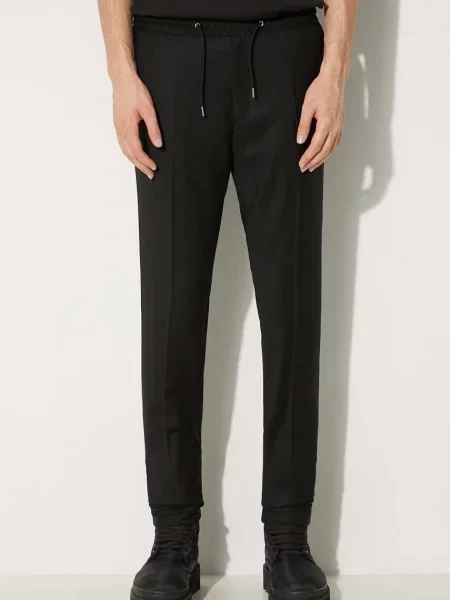 Volnene hlače Paul Smith črna