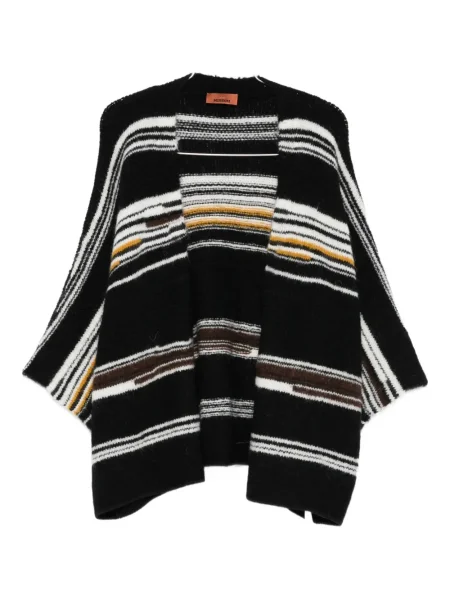 Cardigan Missoni cu dungi cu decolteu în V negru