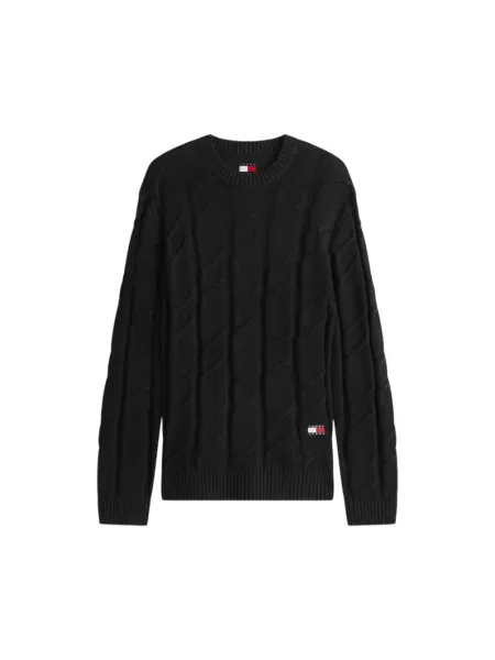 Dzianinowy sweter Tommy Jeans chunky czarny