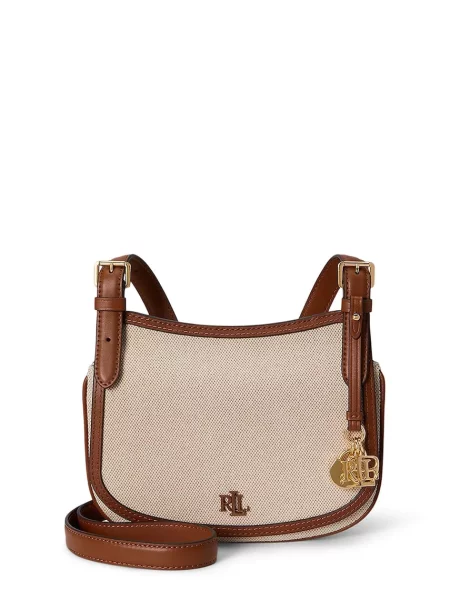 Torebka Lauren Ralph Lauren z autografem beżowa