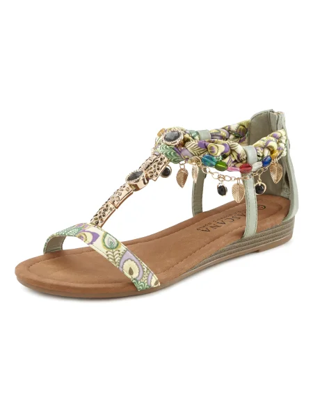 LASCANA Sandale cu baretă pastel / mai multe culori verde