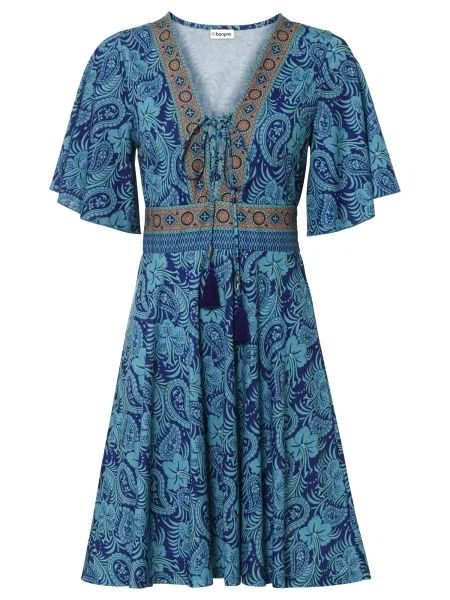 Bonprix Rochie azur / închis / verde deschis / portocaliu închis albastru