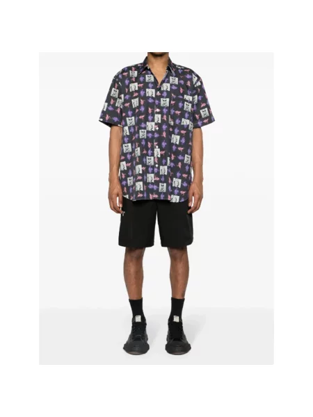 Koszula Comme Des Garcons z nadrukiem popelinowa