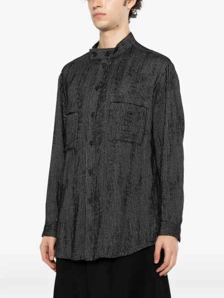 Ριγέ πουκάμισο Yohji Yamamoto μαύρο